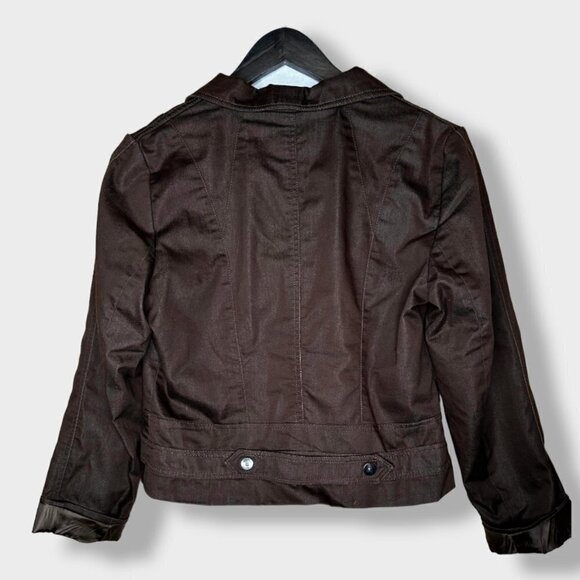 WILLI Smith Brown Waist Coat Blazer Zip Closure Outerwear Size L - Picture 2 of 4